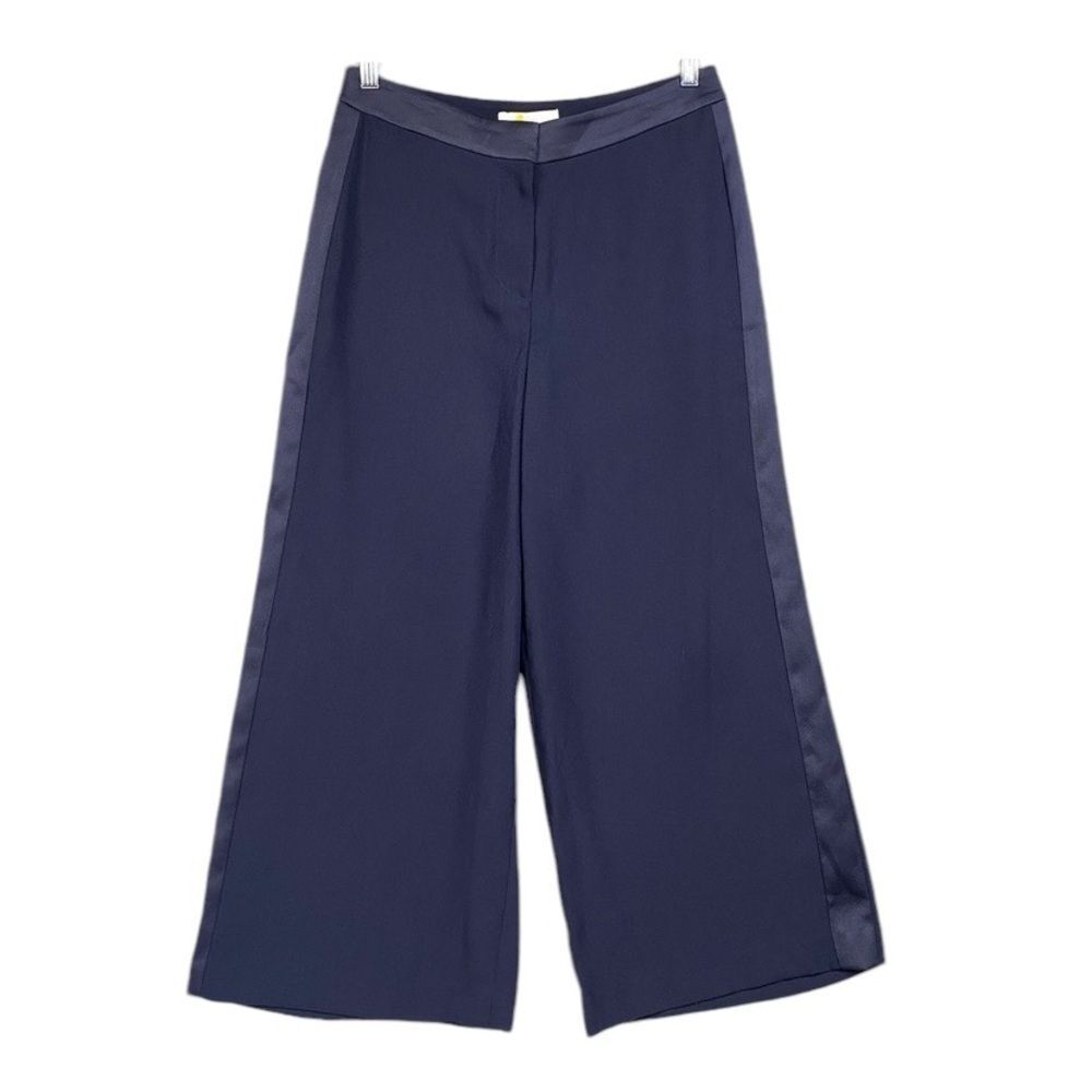 Boden Exeter Wide Leg Pants Coulettes Womens Size 6 Navy Side Stripe